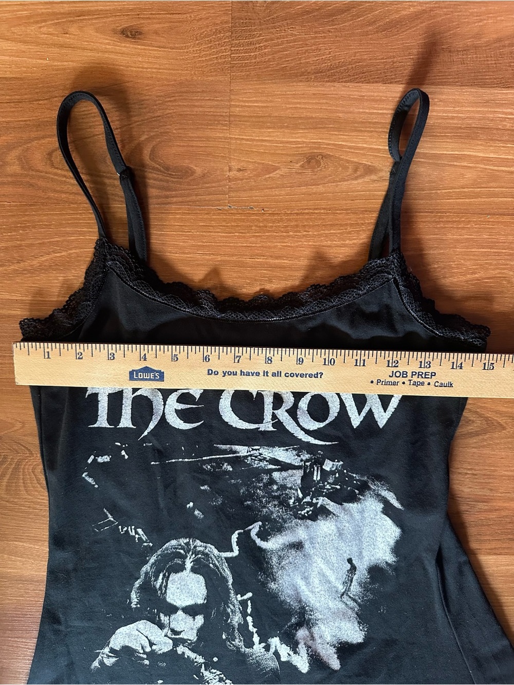 The Crow Lace Cami Black Graphic Slip Tank Top Dress - Picture 4 of 8